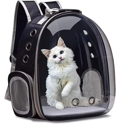 Cat Pet Carrier Backpack - Transparent Capsule Bubble Design, Breathable for Small Animals (Puppy/Kitty/Bird), Ideal for Travel