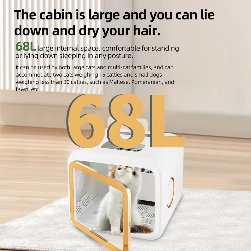 New Arrival Luxury Automatic Pet Hair Grooming Drying Machine Foldable ABS Cat Dryer Box Pet Dry Room for Dogs for Bathroom Use